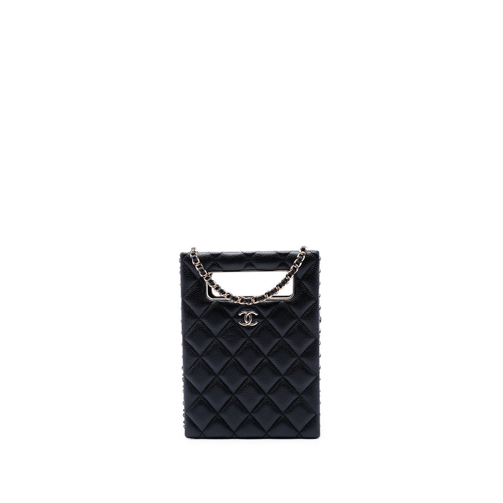 Pre-Loved Chanel Quilted Caviar Chain Around Cut Out Evening Box Bag